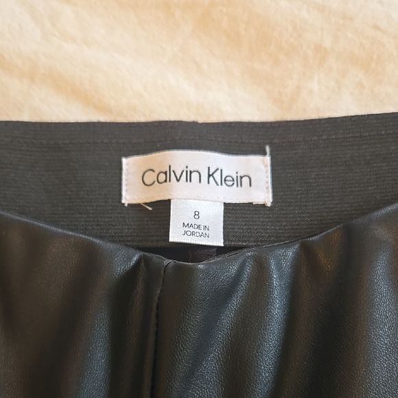Calvin Klein Black Faux Leather Leggings - Picture 2 of 3